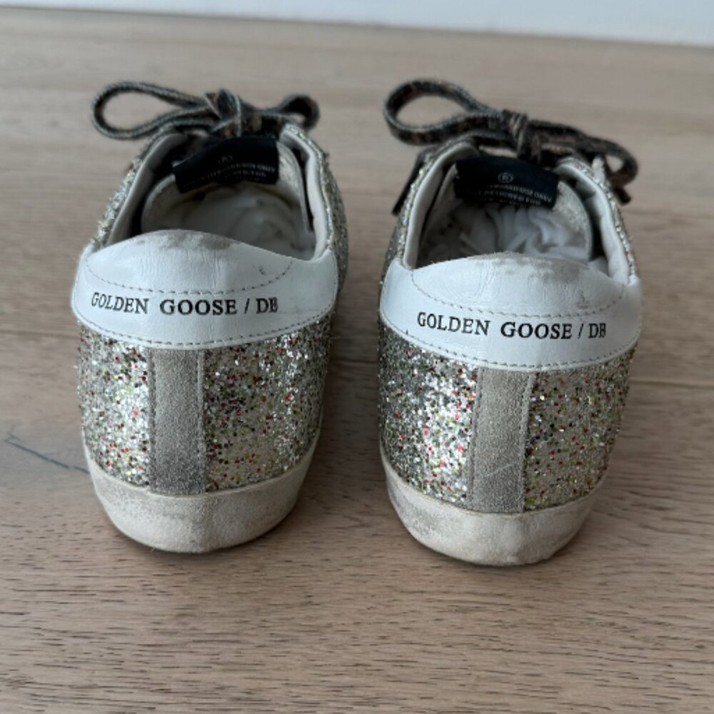 Golden Goose Superstar Low-Top Silver Glitter Sneaker 38 - Picture 4 of 11